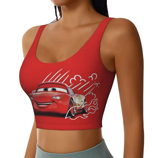 Maglia cars SaettaMcQueen Donna | Cartoon Fitness Crop Top Cars