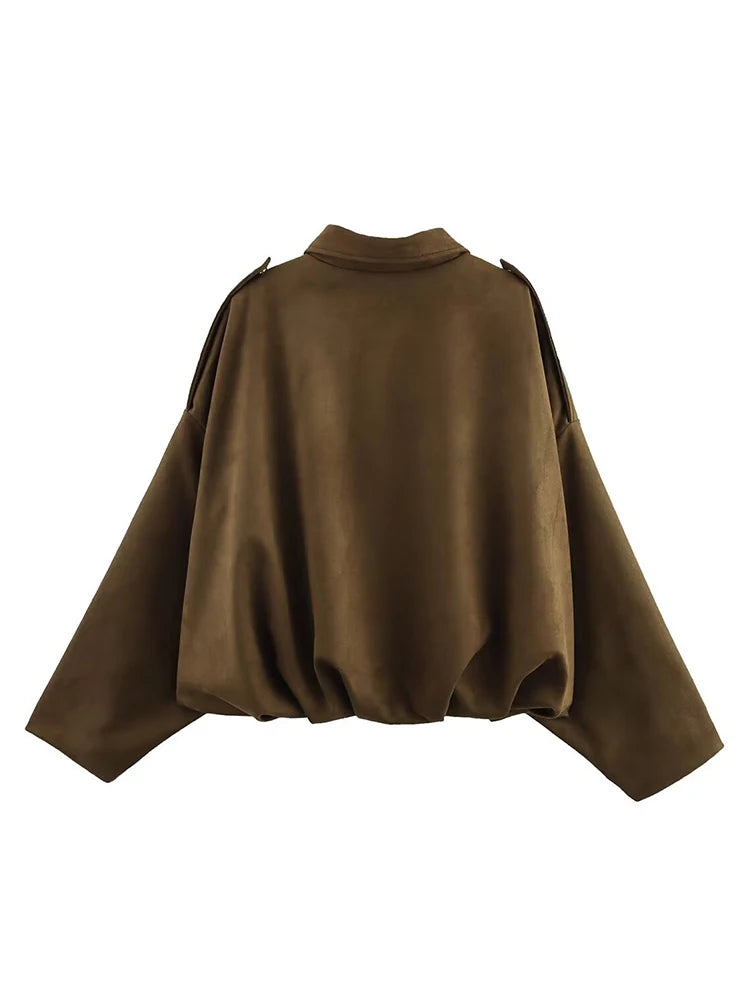 Giacca Bomber Oversize  Donna Stile Vintage – Giubbotto Elegante e Morbido per Occasioni Speciali
