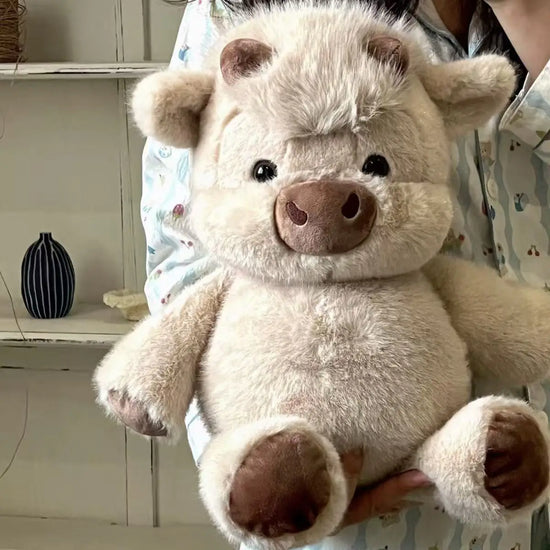 Cute Highland Calf Doll Running Little Cow Su 45cm Plush Toy Companion Toy Holiday Gift Decorative Ornament In Stock