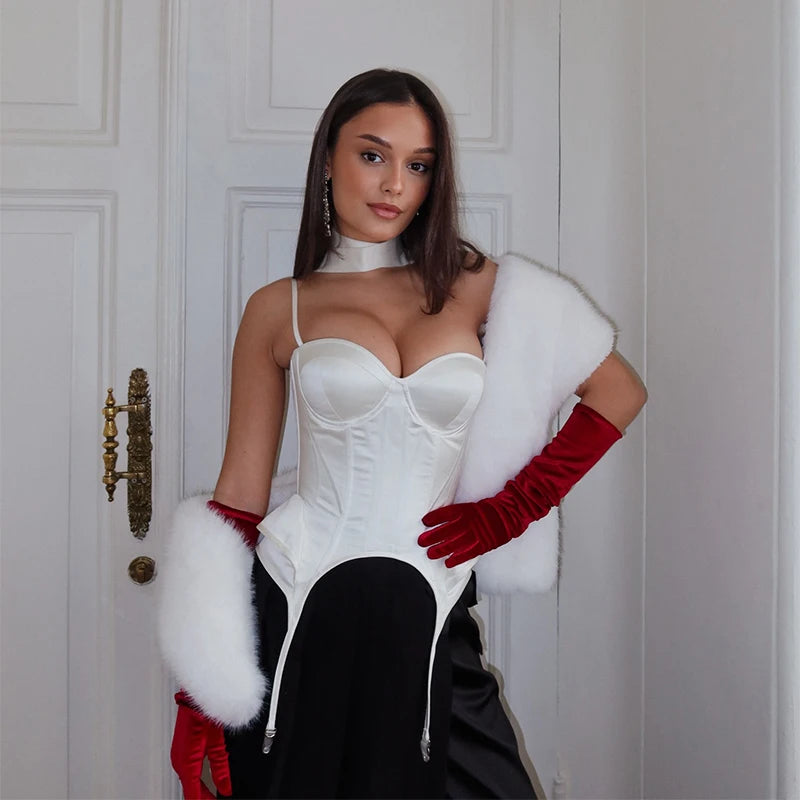 Corsetto Sexy Senza Spalline – Bustier in Pizzo Donna