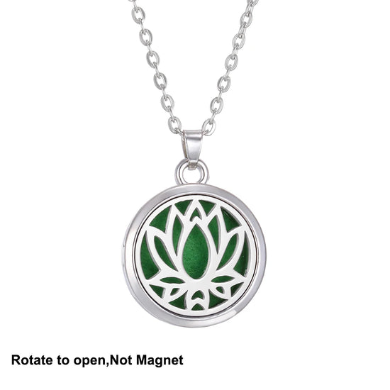 Collana Aromaterapia Albero della Vita – Ciondolo Rotondo Diffusore Oli Essenziali in Acciaio Inox | Idea Regalo Donna