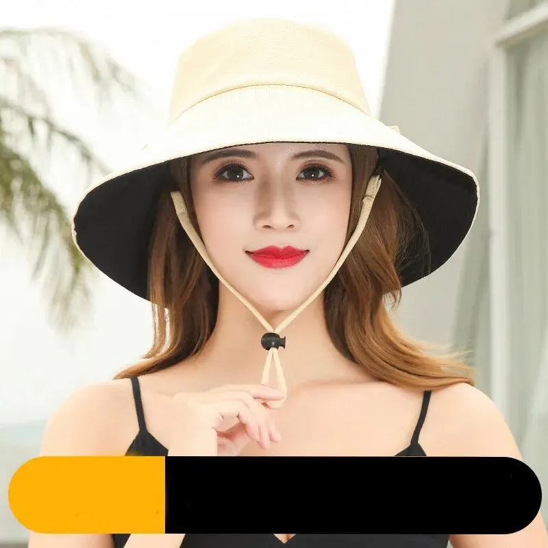 Cappello Estivo da Pescatore Donna – Visiera Larga Anti-UV Doppio Lato per Mare e Città