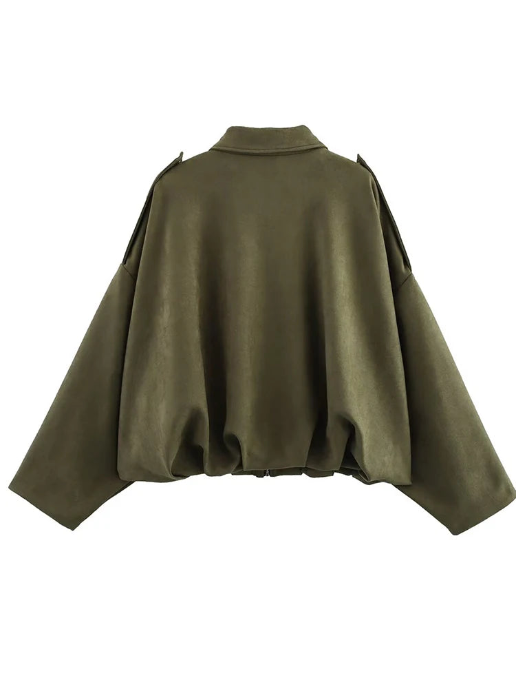 Giacca Bomber Oversize  Donna Stile Vintage – Giubbotto Elegante e Morbido per Occasioni Speciali