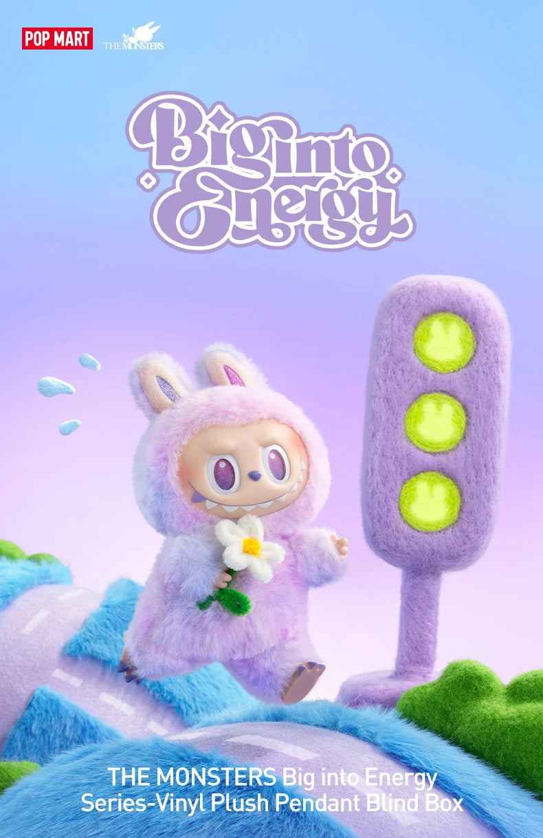 POP MART The Monsters Big Into Energy – Vinil / peluche pendant blind box, collezione limitata, altezza 17 cm
