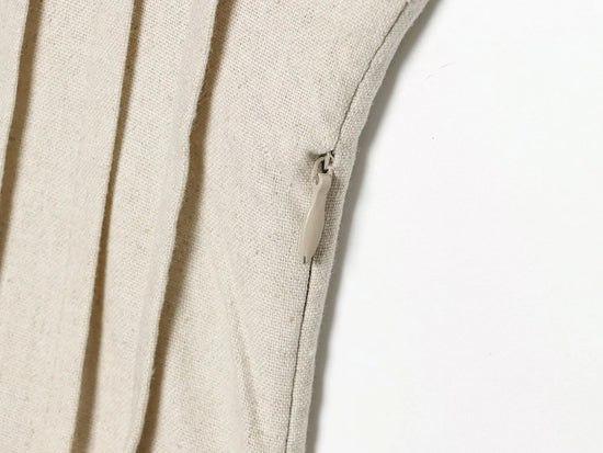 Abito Donna in Lino e Cotone – Vestito Beige Estivo con Scollo a V