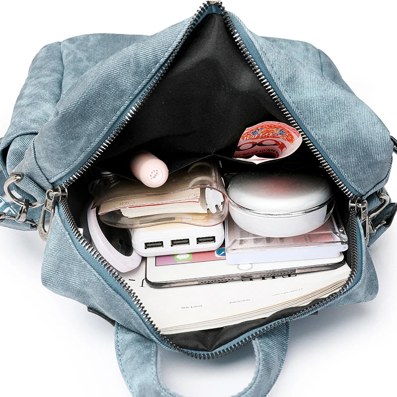 Zaino donna grande capacità in pelle simil-cuoio – daypack fashion da viaggio e scuola, backpack solid colour per ragazze