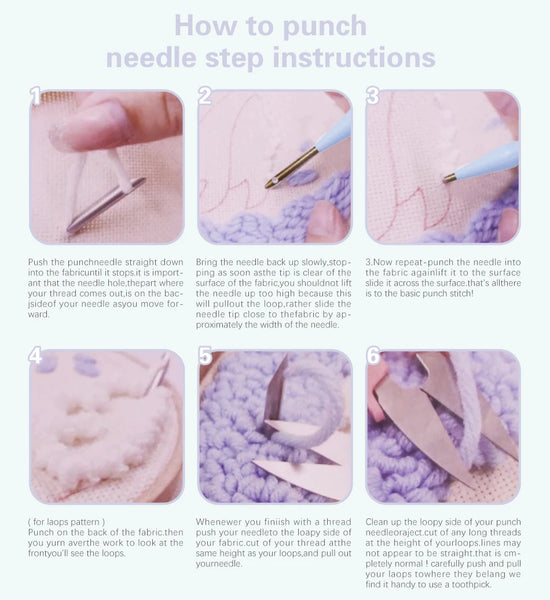 Kit Punch Needle Animali – Ricamo DIY per Principianti