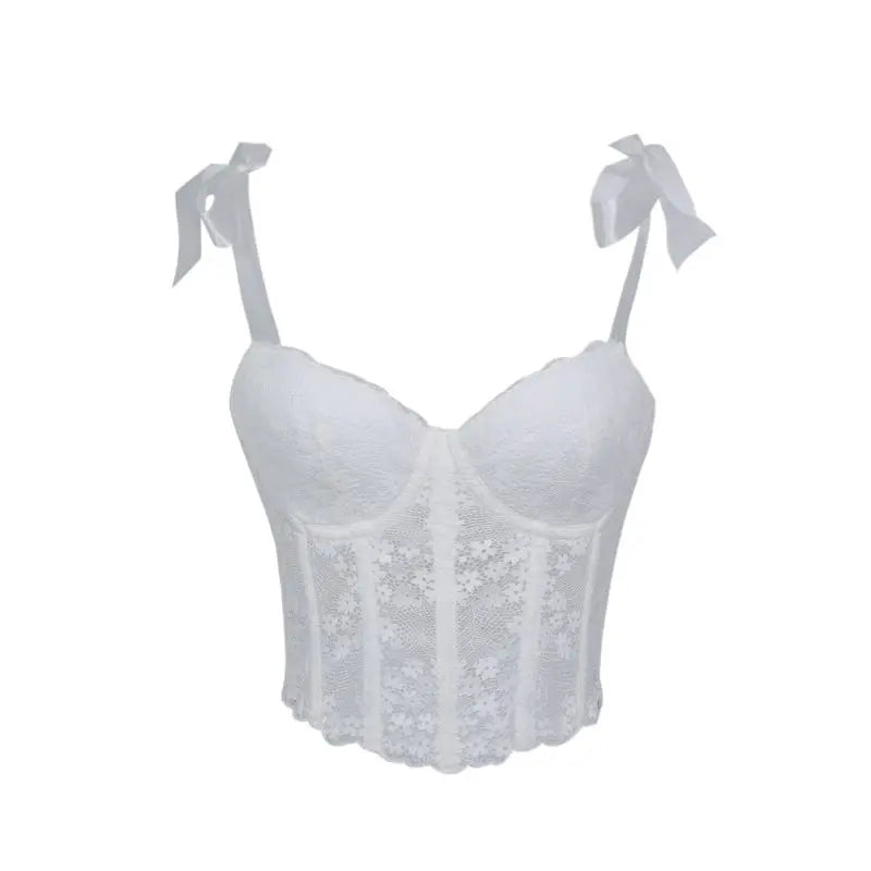 Corsetto Sexy in Pizzo Trasparente – Bustier Push Up Donna