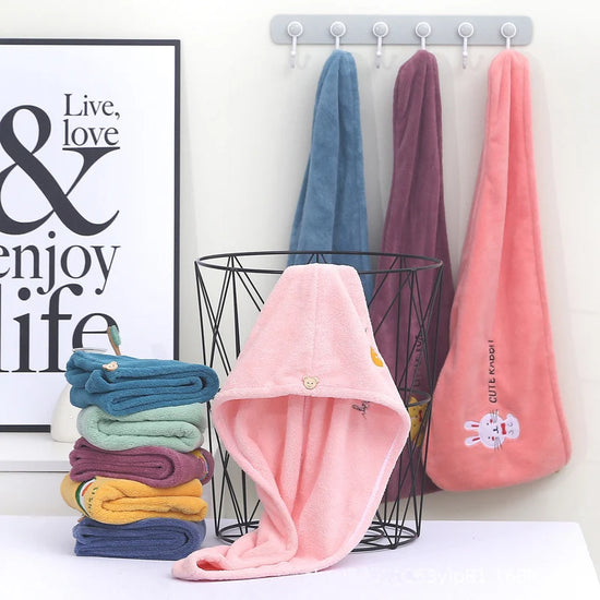 Turbante Asciugacapelli in Microfibra Assorbente – Asciugatura Rapida Capelli Donna