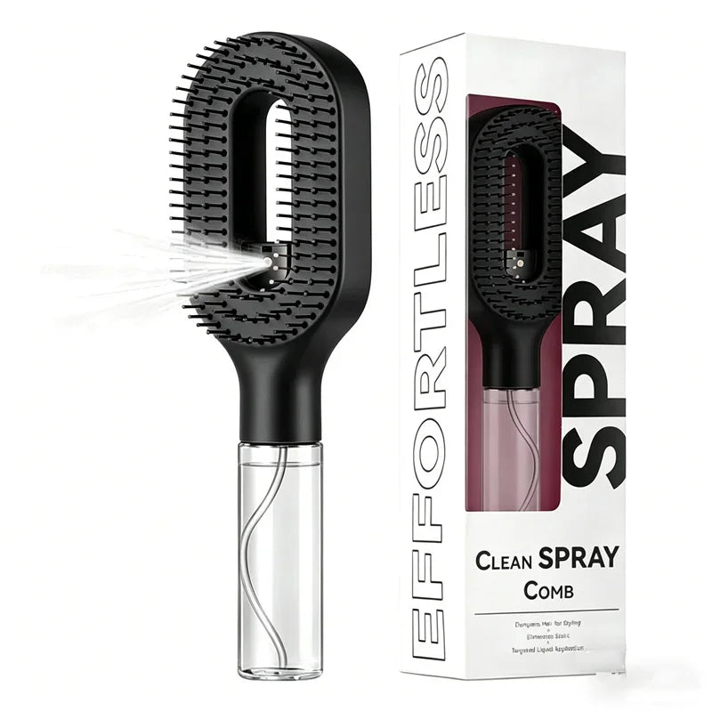 Spazzola Lisciante Capelli 2 in 1 – Pettine con Spruzzino Integrato