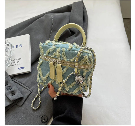 Borsa in Jeans Donna Stile Fashion – Spalla e Tracolla, Design Sfrangiato 2025