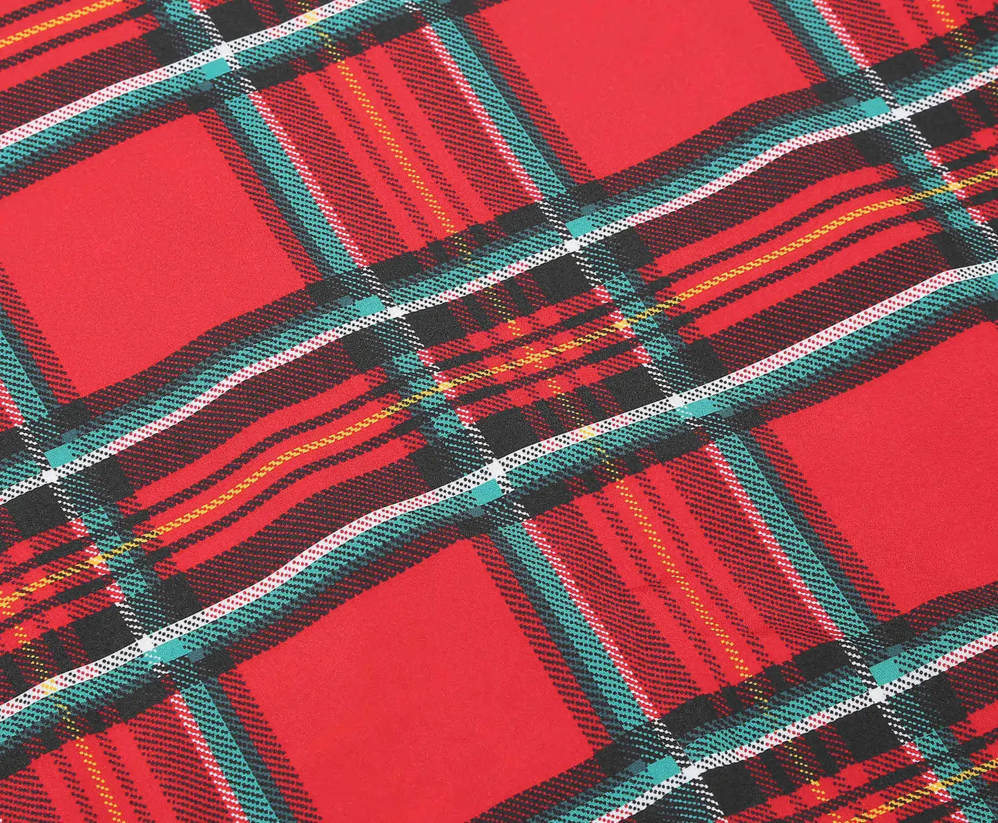 Abito donna autunno-inverno con motivo scozzese natalizio – manica lunga, vita regolare, stile elegante plaid rossa e verde