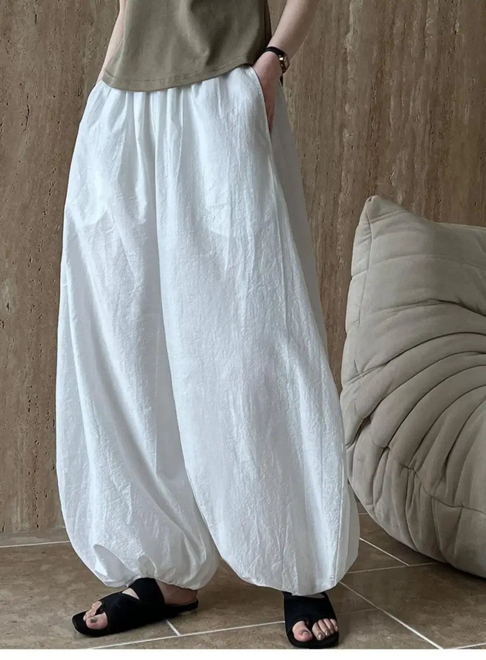 Pantaloni Bloomers Donna Vita Alta – Loose Fit Estivi
