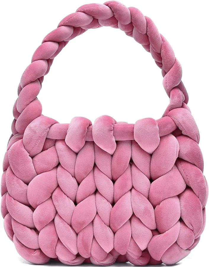Borsa uncinetto in velluto intrecciato a mano – handbag artigianale unisex disponibile in più colori e dimensioni
