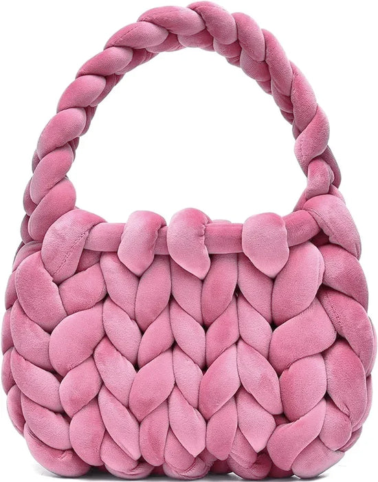 Borsa uncinetto in velluto intrecciato a mano – handbag artigianale unisex disponibile in più colori e dimensioni