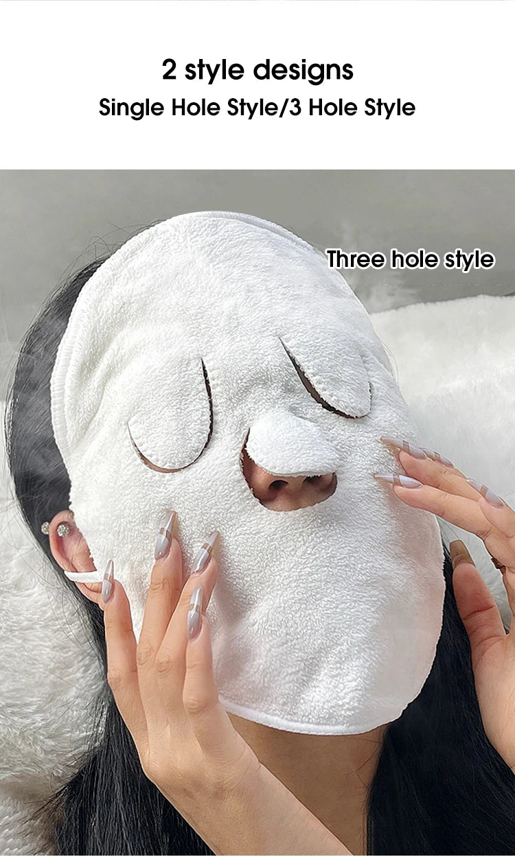 Asciugamano Viso Caldo/Freddo per Skincare – Maschera Viso con Compressa Termica e Ganci