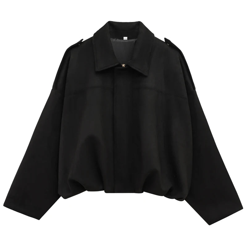 Giacca Bomber Donna con Zip, Collo a Revers e Maniche Lunghe – Giubbotto Corto Stile High Street 2025 per Autunno/Inverno