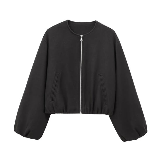Bomber corto rosso da donna – giacca cropped sportiva