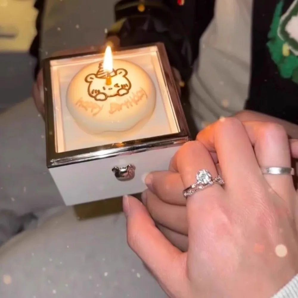 Scatola Portagioie Orsetto Flip per Anello – Custodia Display Regalo Romantico San Valentino