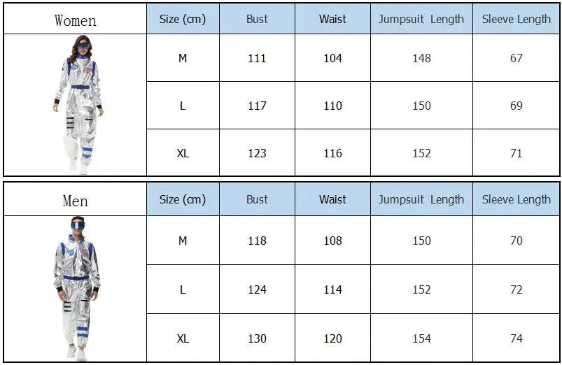 Costume Astronauta Argento per Adulti – Tuta Spaziale Cosplay per Carnevale e Halloween