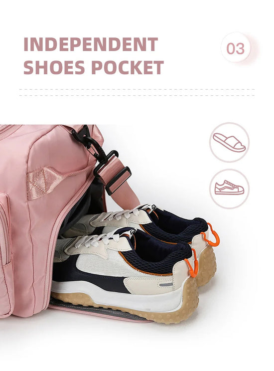 Borsa sportiva donna 2025 – duffel con doppio comparto asciutto/bagnato ideale per palestra, nuoto e viaggi