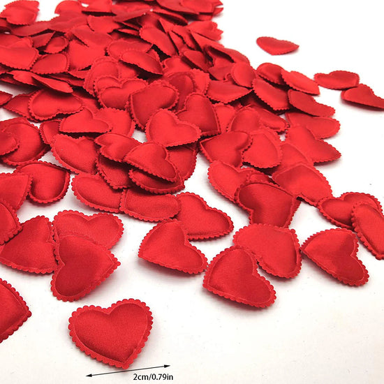 200 pezzi Petali di Cuore in Tessuto Imbottito per Decorazioni Romantiche San Valentino