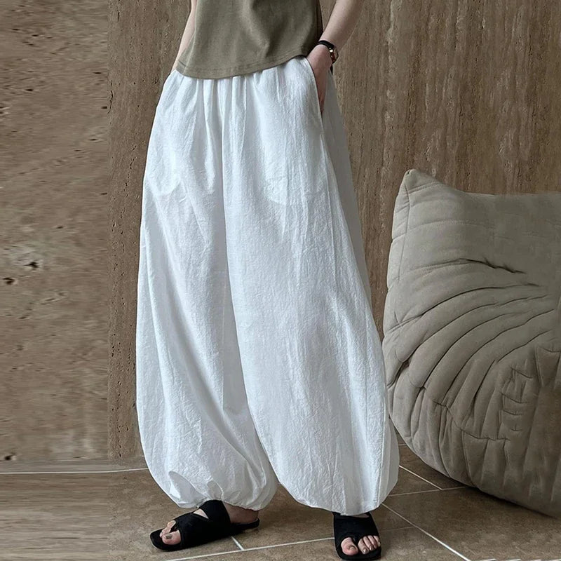 Pantaloni Bloomers Donna Vita Alta – Loose Fit Estivi