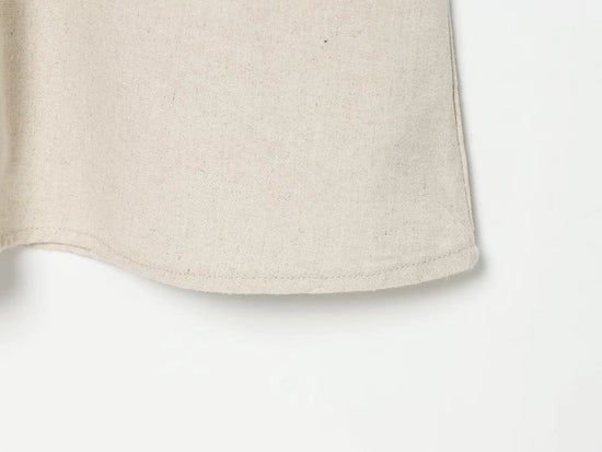 Abito Donna in Lino e Cotone – Vestito Beige Estivo con Scollo a V
