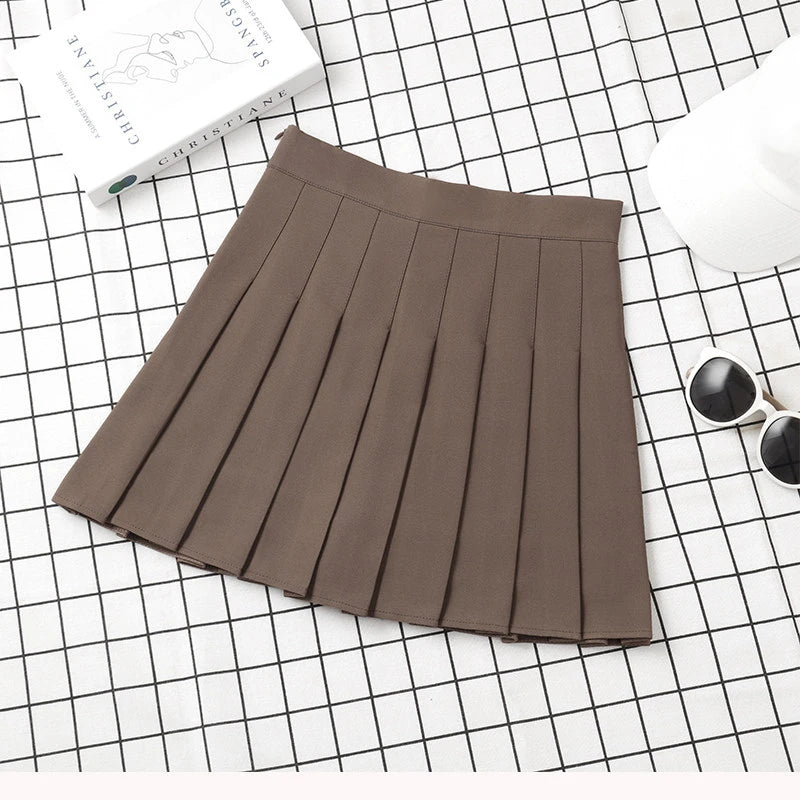 Gonna plissettata cortissima a vita alta – stile uniforme