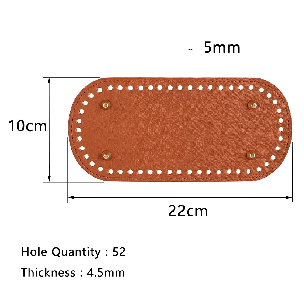 Fondi in PU Leather per Borsa DIY – 5 Taglie, Base Porta Borsa da Cucire per Borse all’Uncinetto, Parti Accessori Fai-da-Te