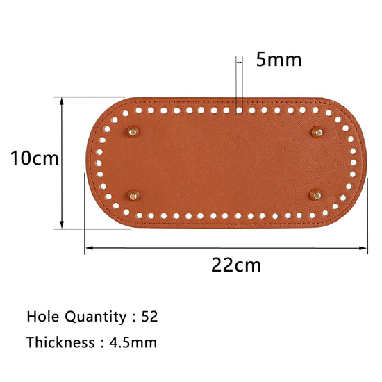Fondi in PU Leather per Borsa DIY – 5 Taglie, Base Porta Borsa da Cucire per Borse all’Uncinetto, Parti Accessori Fai-da-Te