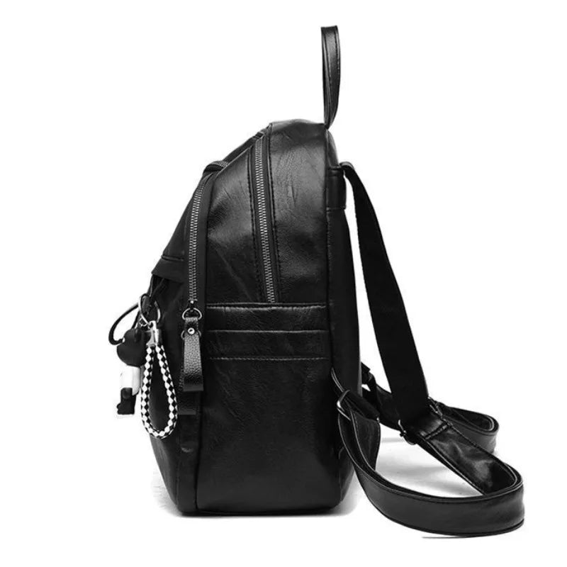 Zaino nero casual / crossbody monospalla, stile carino e vegan friendly