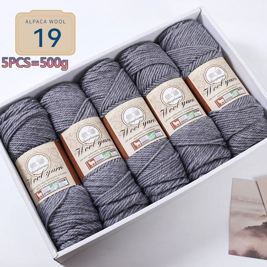 Set 5 gomitoli filato spesso alpaca 500 g – yarn grosso per maglioni, cappotti e crafting inverno