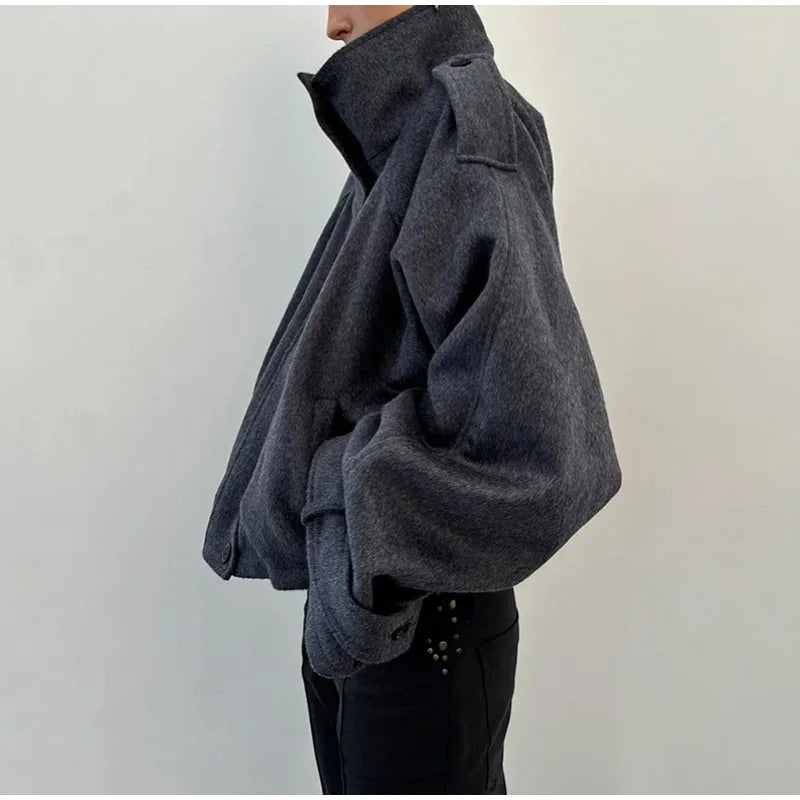 Giacca donna con collo alto e bottoni, modelli 01-04