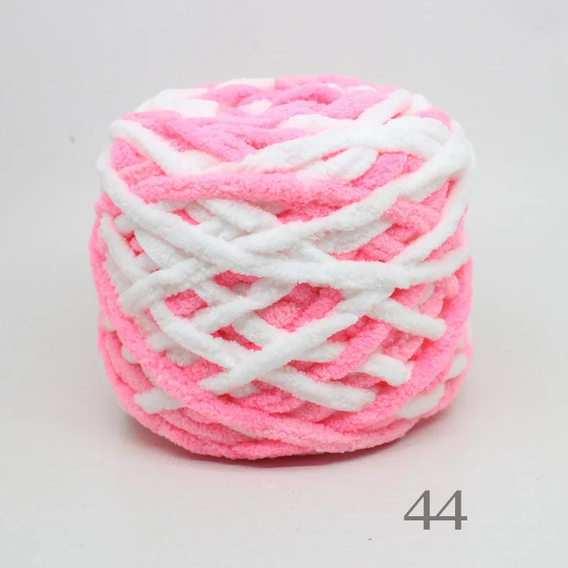 Set 4 pezzi filato chenille cotone 400 g – morbido “ice strip” per coperte, sciarpe e lavori fai-da-te