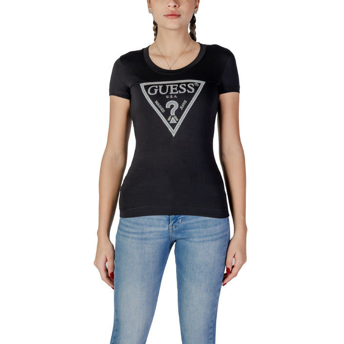 Guess T-shirt Donna Nera  Maglia con Stampa Primavera/Estate 2025 | Stile Casual Chic