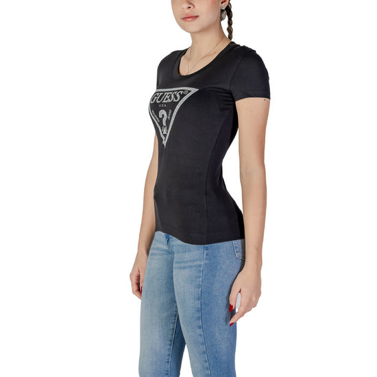 Guess T-shirt Donna Nera  Maglia con Stampa Primavera/Estate 2025 | Stile Casual Chic