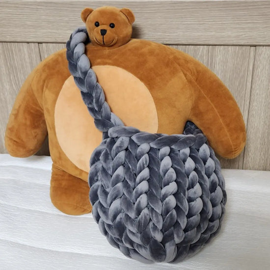 Gomitolo di filato Marshmallow Super Chunky in velluto da 1 kg, ideale per coperte giganti e lavori a maglia XXL