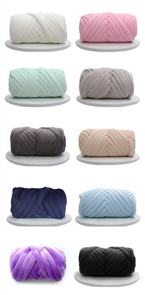 Gomitolo di filato Marshmallow Super Chunky in velluto da 1 kg, ideale per coperte giganti e lavori a maglia XXL