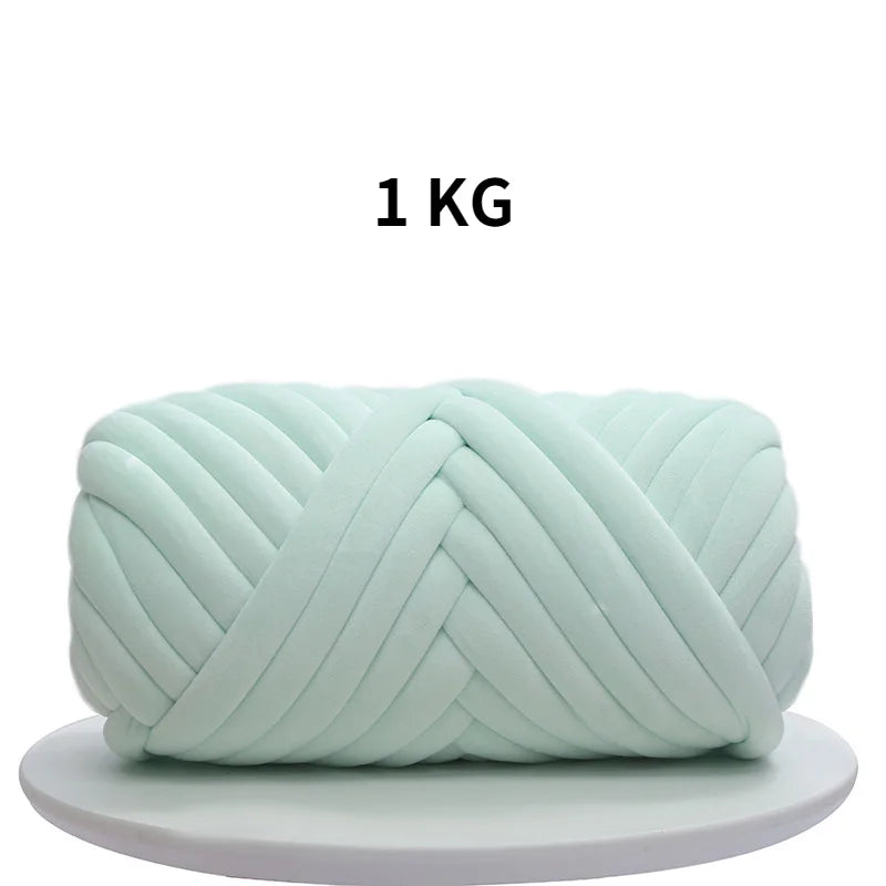 Gomitolo di filato Marshmallow Super Chunky in velluto da 1 kg, ideale per coperte giganti e lavori a maglia XXL