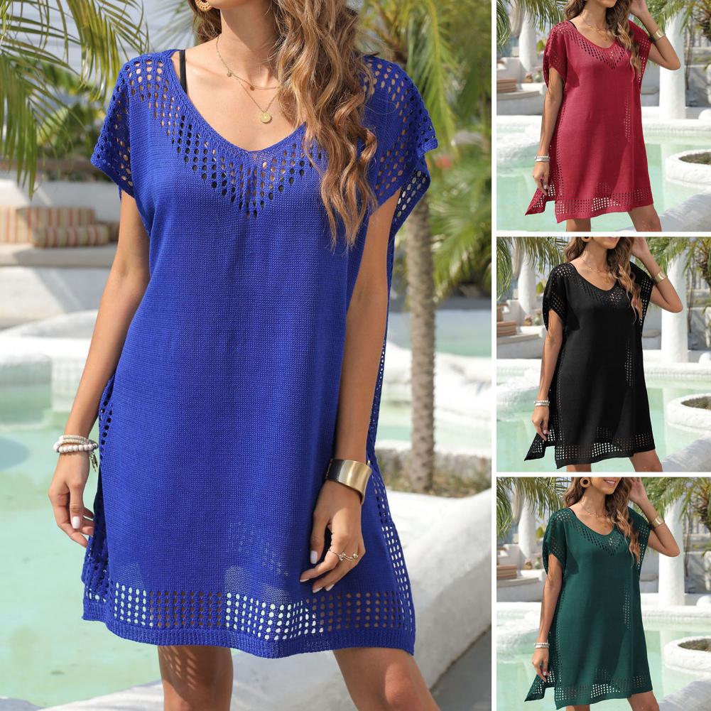 Pareo copricostume lungo donna elegante con spacco laterale estivo in vari colori