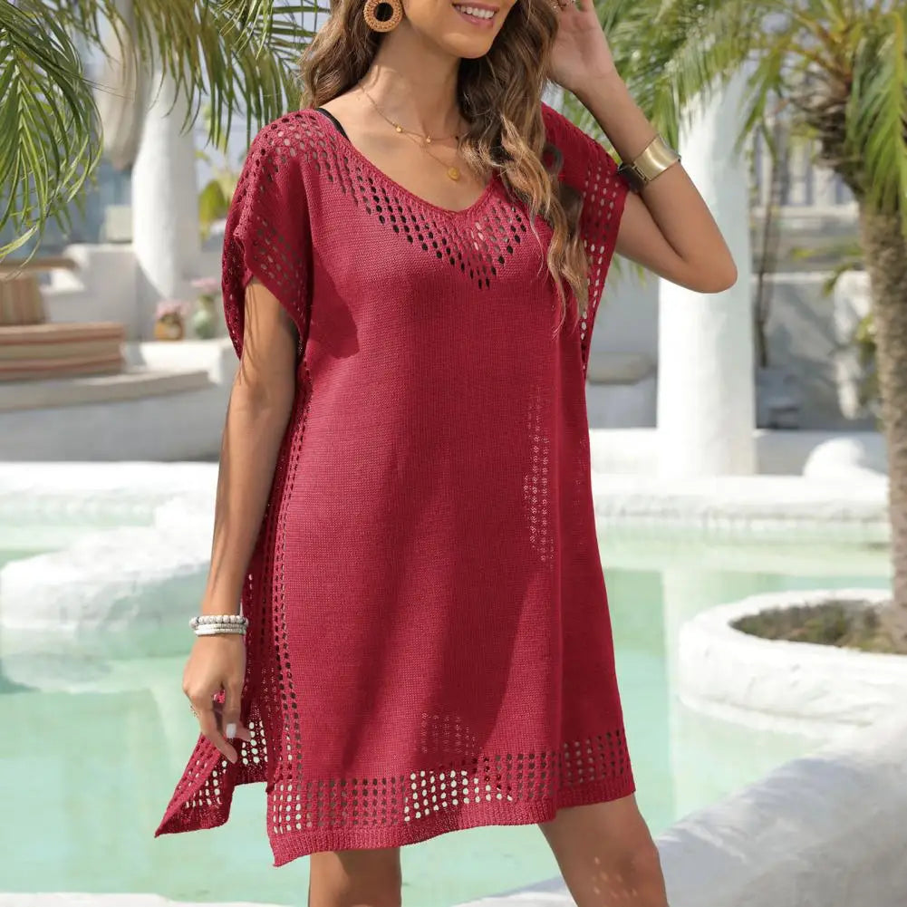 Pareo copricostume lungo donna elegante con spacco laterale estivo in vari colori