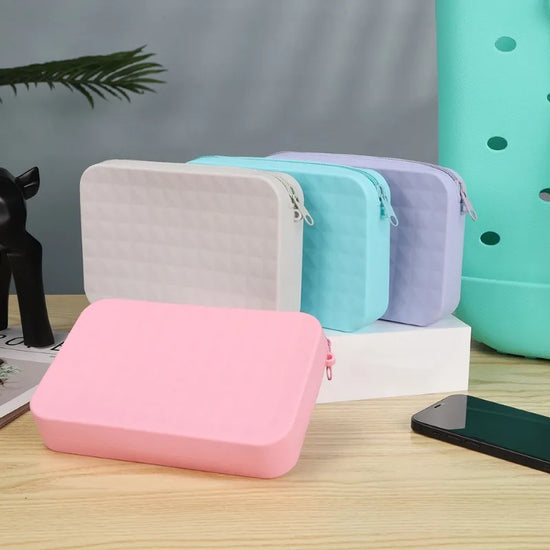 Pochette silicone donna compatibile Bogg Bag impermeabile porta trucco e smartphone mare