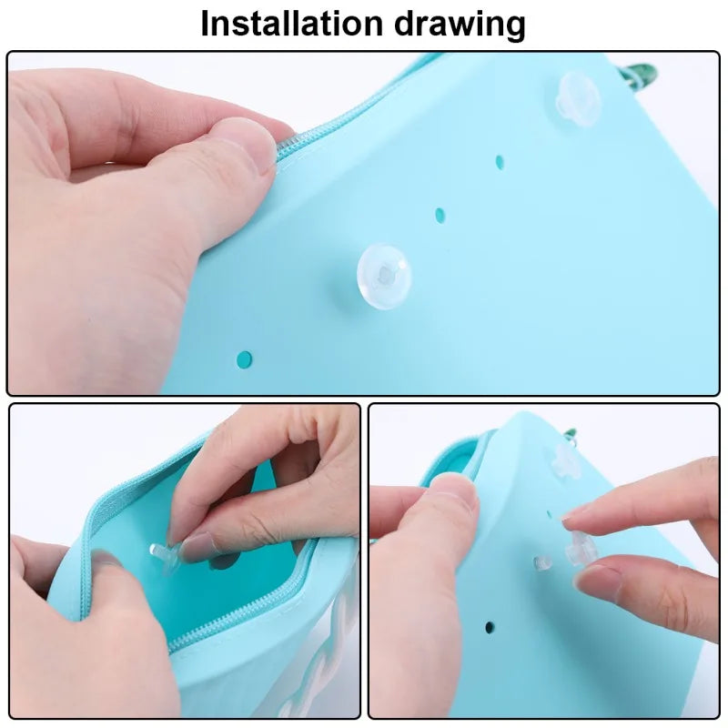 Pochette silicone donna compatibile Bogg Bag impermeabile porta trucco e smartphone mare