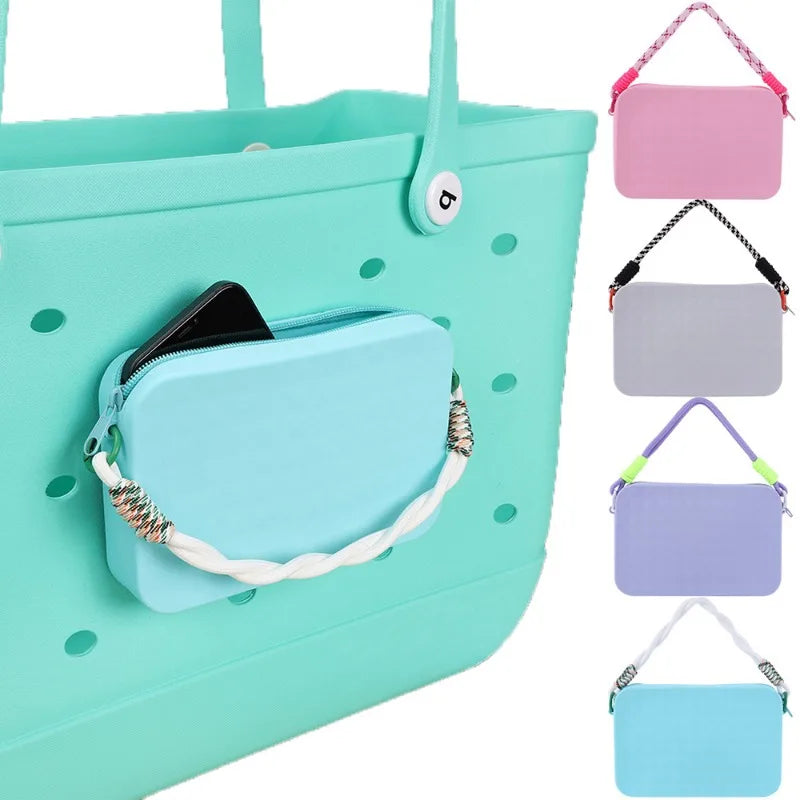 Pochette silicone donna compatibile Bogg Bag impermeabile porta trucco e smartphone mare