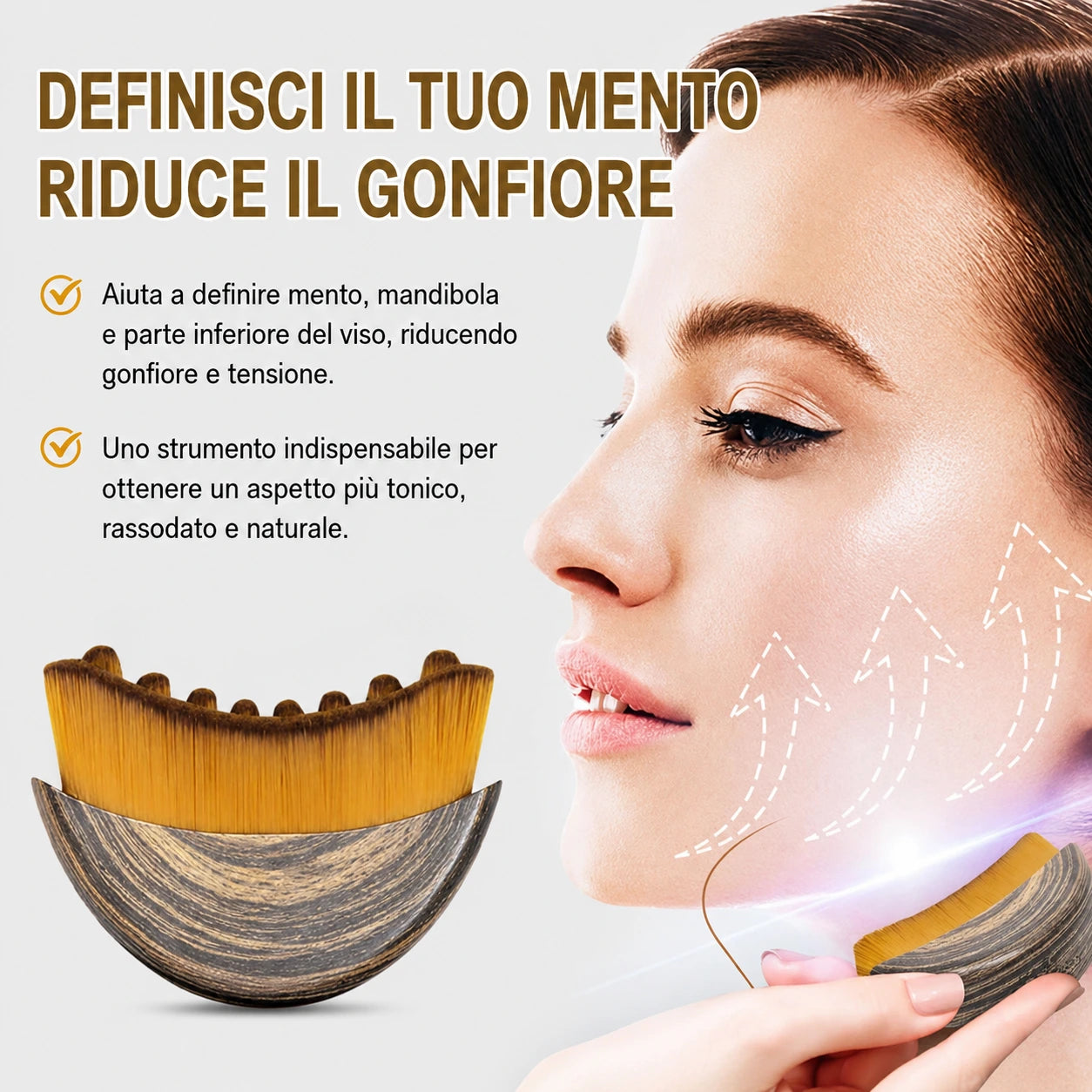 Spazzola Drenaggio Linfatico Viso – Massaggiatore Manuale per Skincare