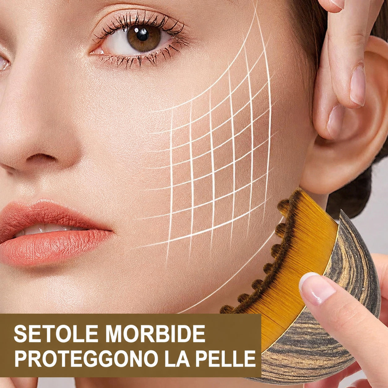 Spazzola Drenaggio Linfatico Viso – Massaggiatore Manuale per Skincare
