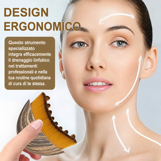 Spazzola Drenaggio Linfatico Viso – Massaggiatore Manuale per Skincare