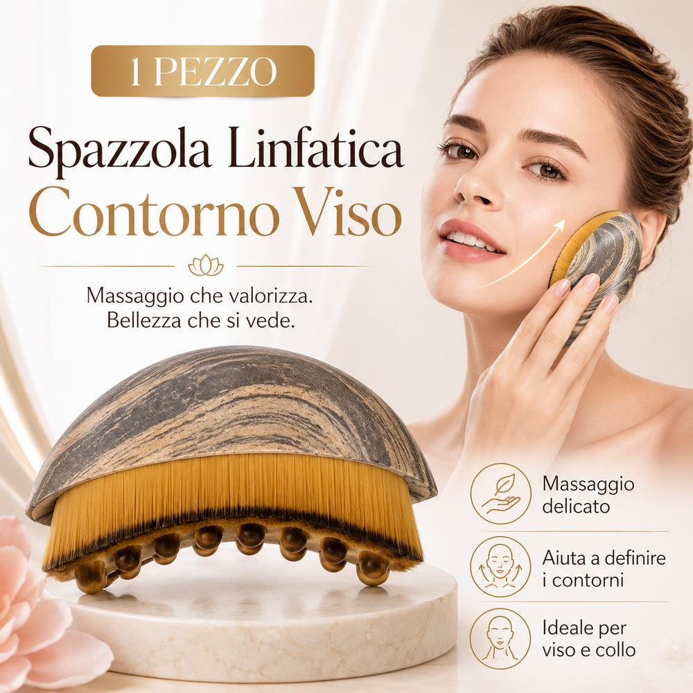 Spazzola massaggio linfatico viso manuale per skincare e contorno viso