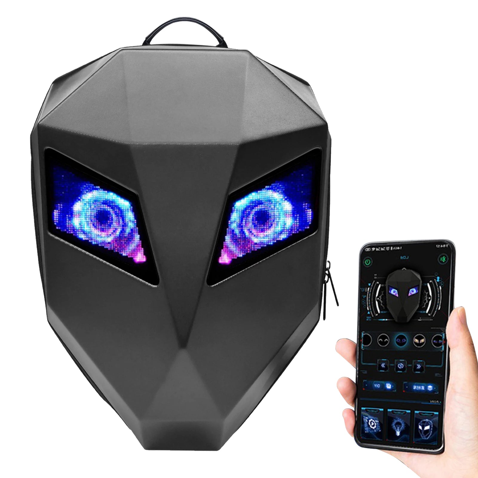 Zaino LED moto programmabile unisex con grande capacità e schermo Bluetooth impermeabile